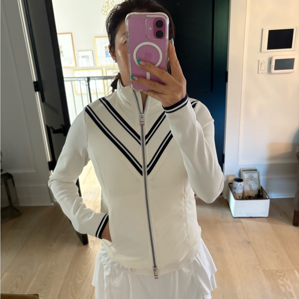 Wilson Women's Cream and Black Bomber Jacket